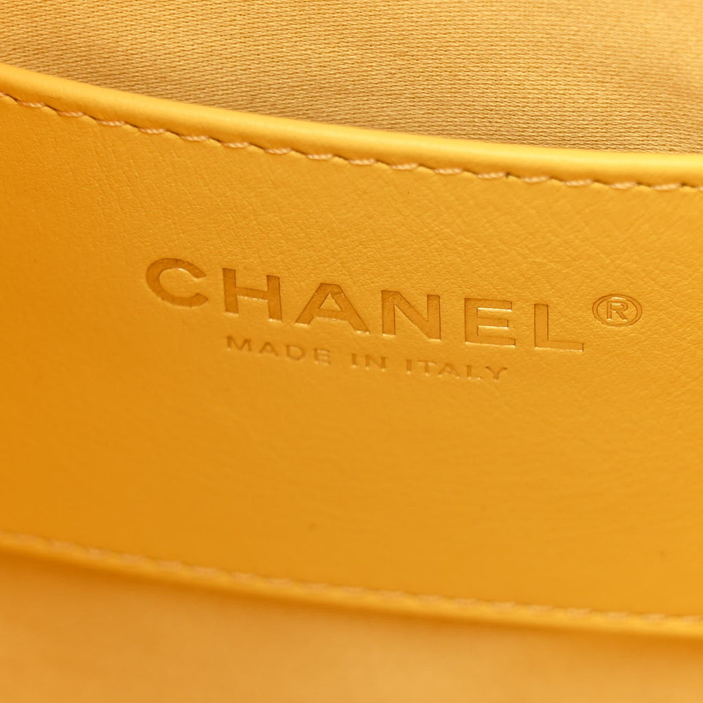 Chanel Caviar Quilted Small Chanel 25 Handbag Light Yellow