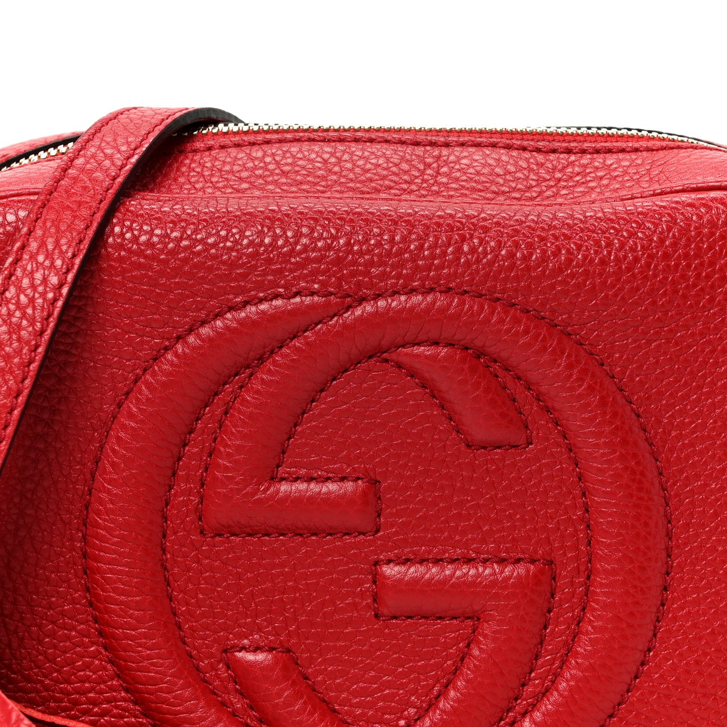 Gucci Pebbled Calfskin Small Soho Disco Bag Vibrant Red