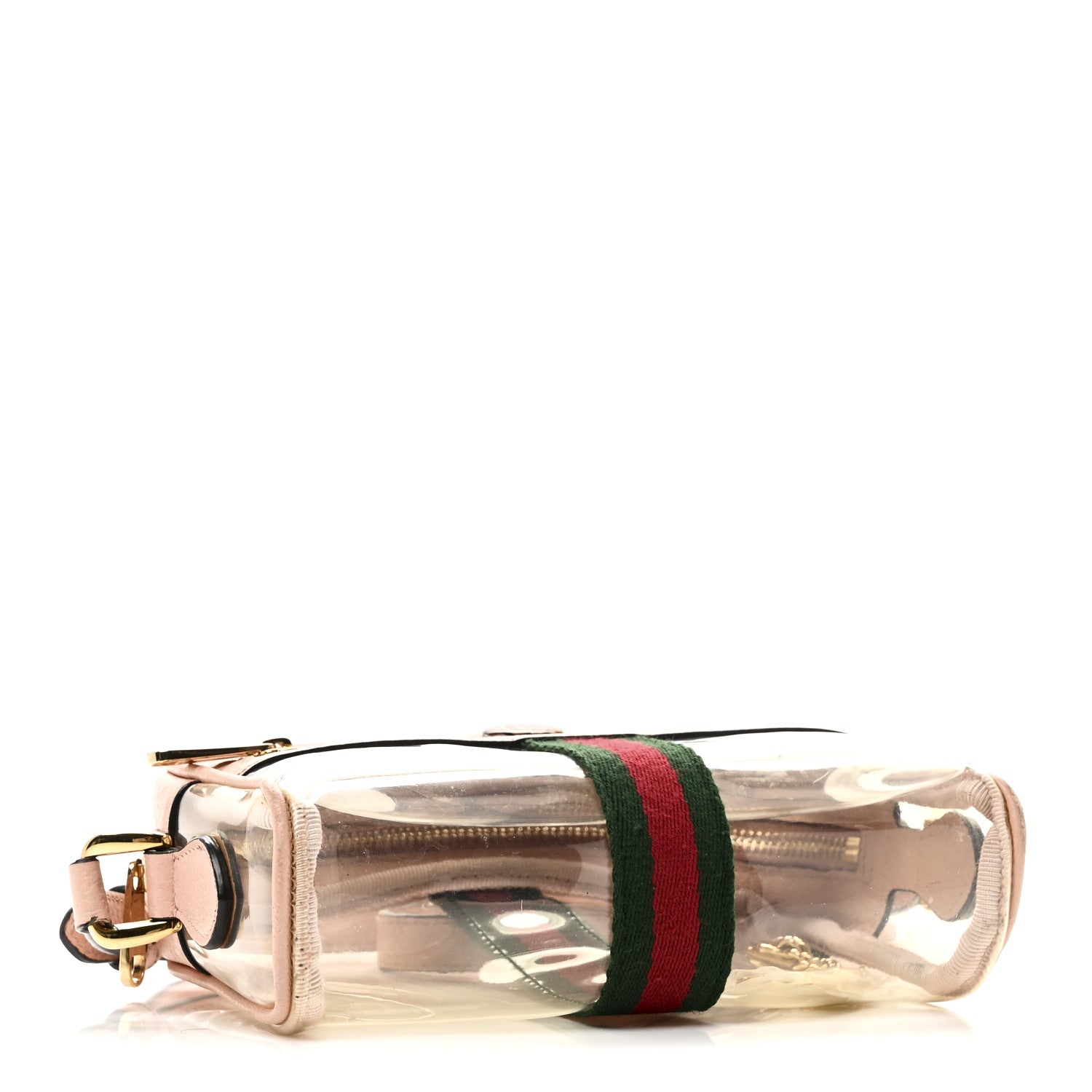 Gucci Vinyl Web Mini Ophidia Transparent Shoulder Bag Perfect Pink