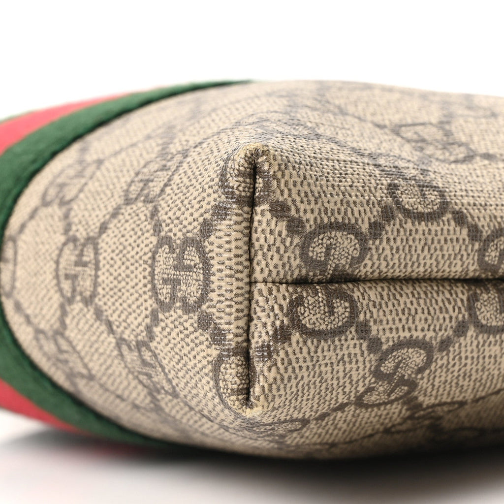 Gucci GG Supreme Monogram Web Messenger Bag Black