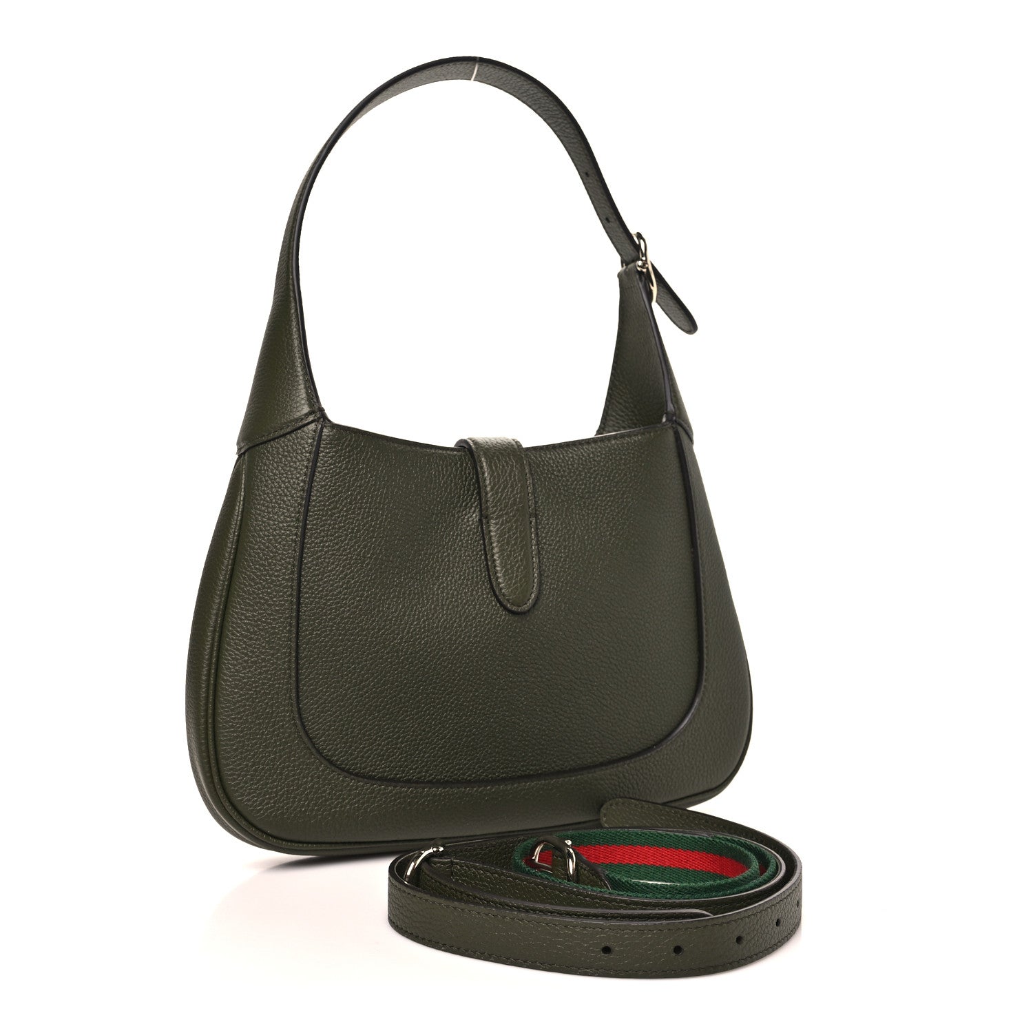 Gucci Grand Prix Calfskin Medium Jackie 1961 Hobo Dark Green