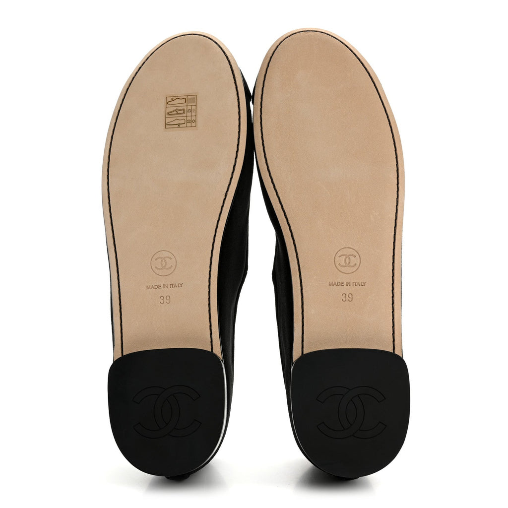 Chanel Velvet Mary Jane Flats 39 Black