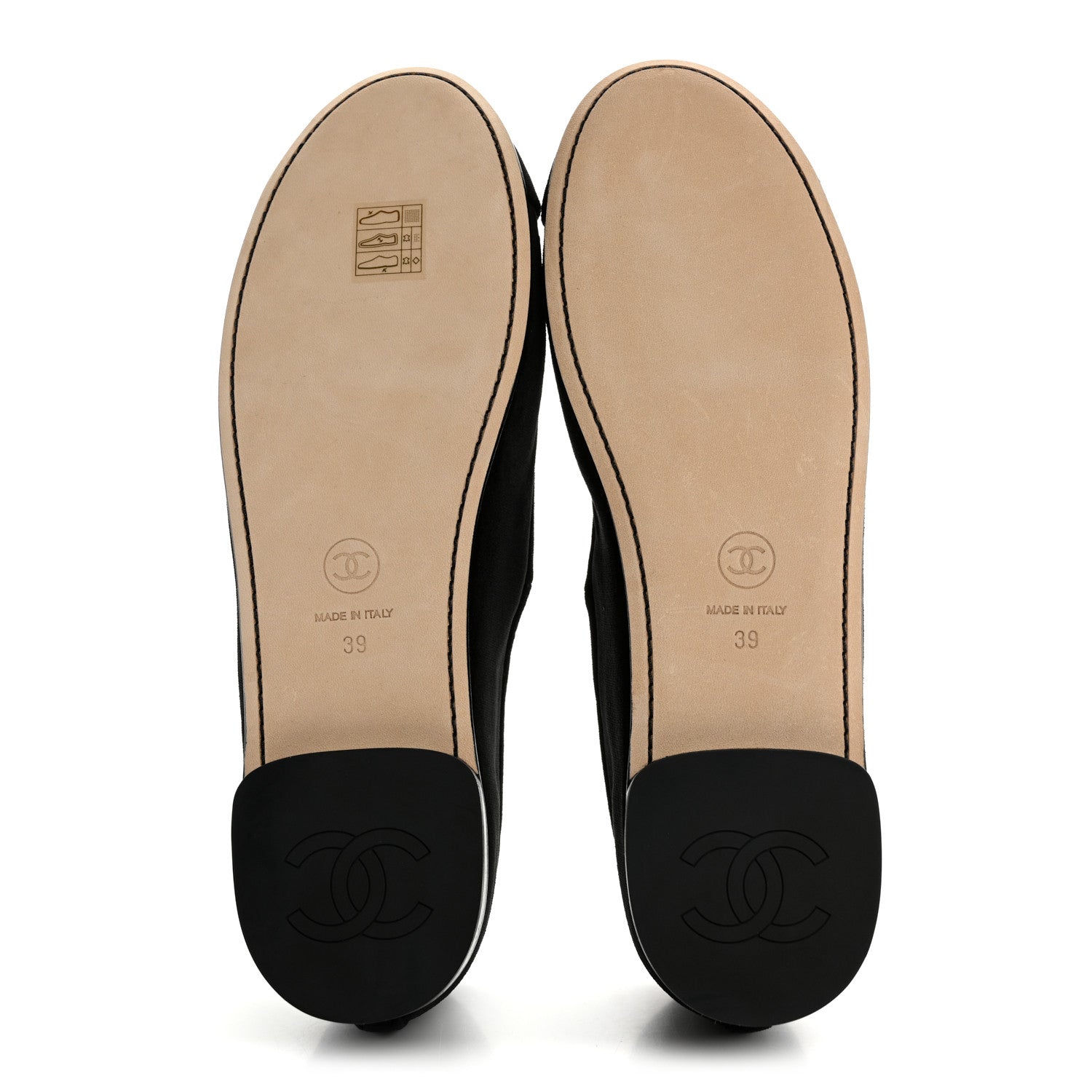 Chanel Velvet Mary Jane Flats 39 Black