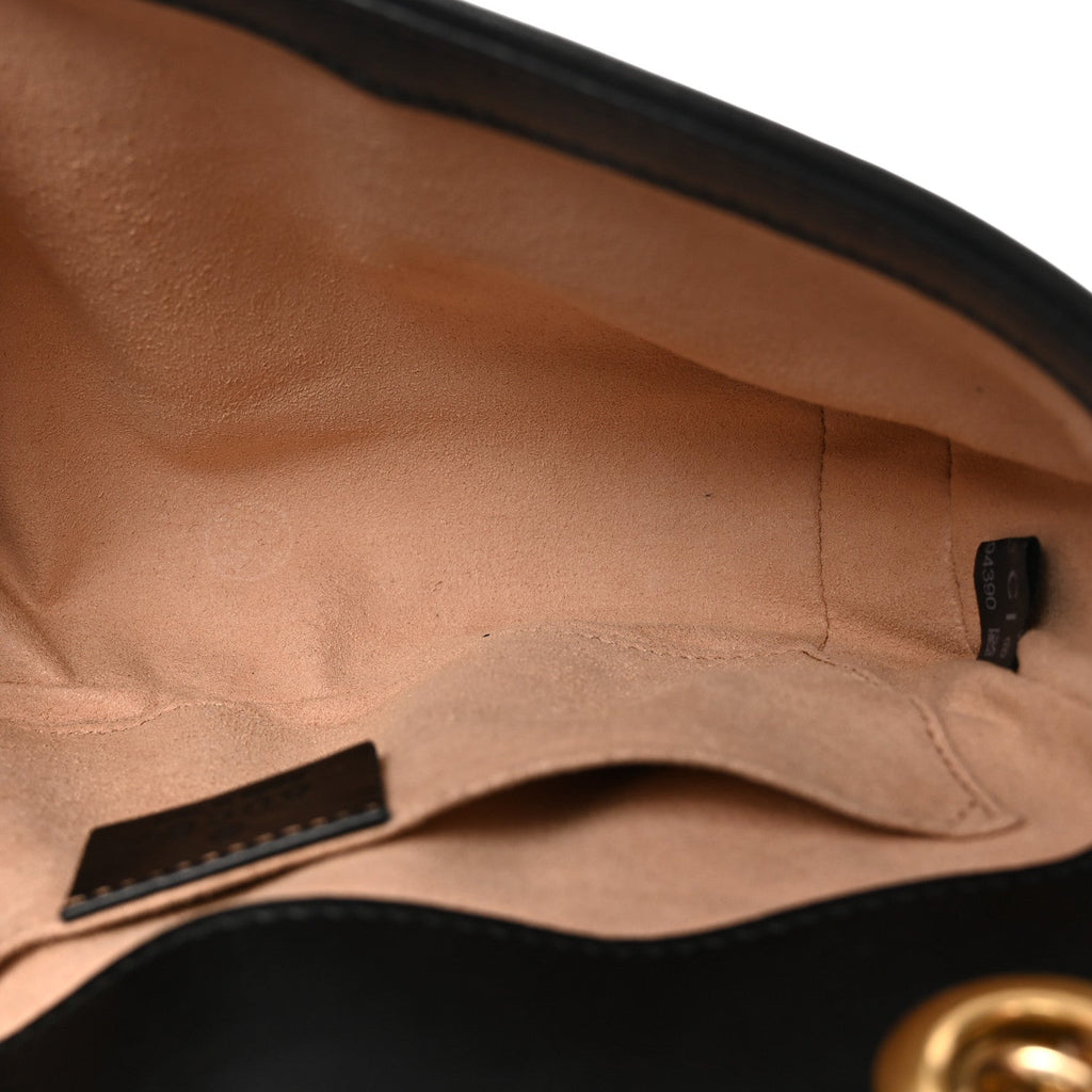Gucci Calfskin Matelasse Mini GG Marmont Shoulder Bag Black