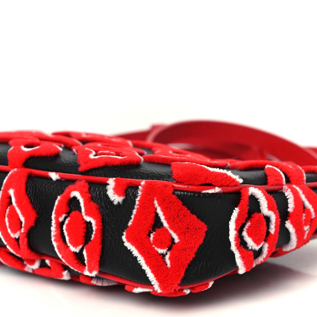 Louis Vuitton X UF Tufted Monogram Pochette Accessories Black Red