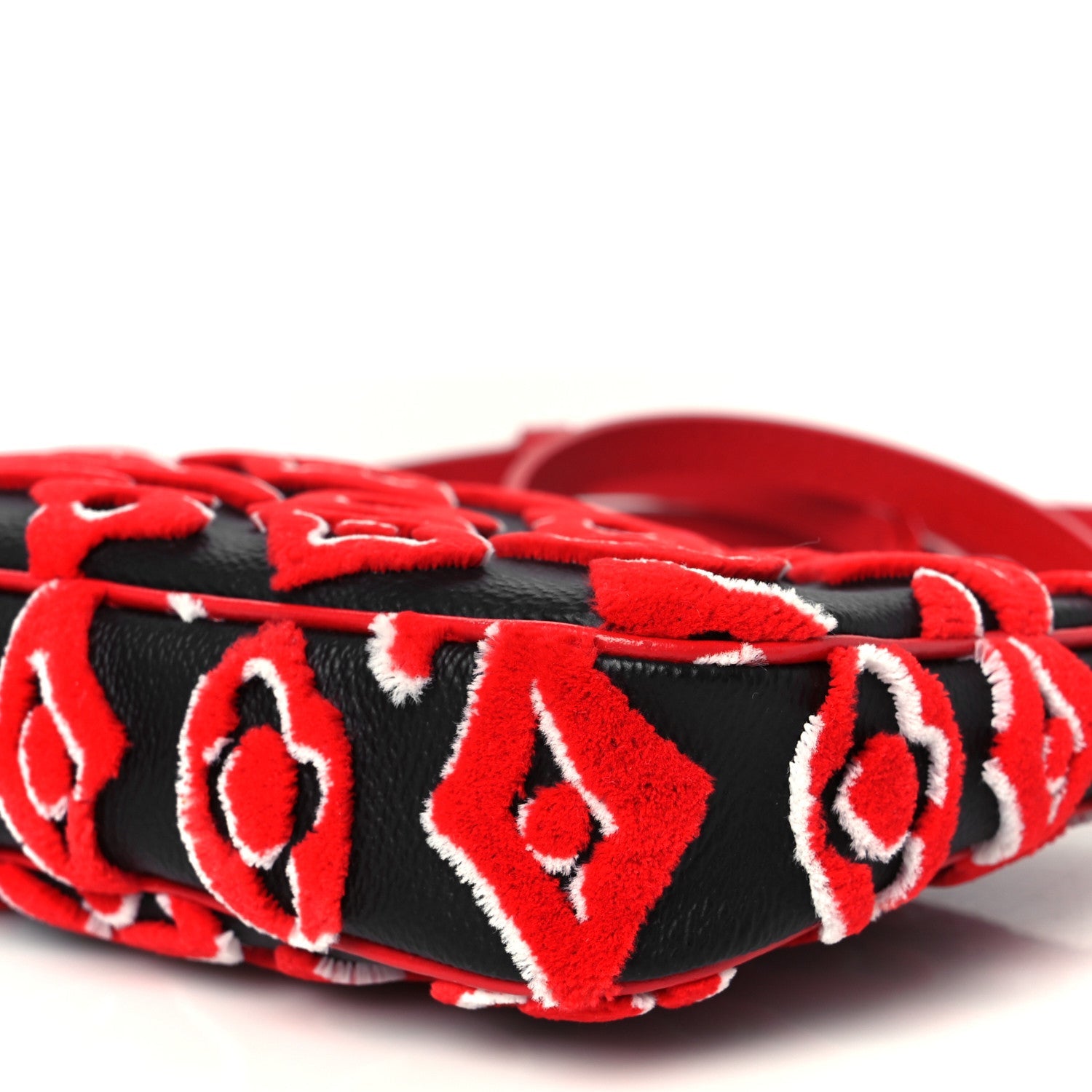 Louis Vuitton X UF Tufted Monogram Pochette Accessories Black Red