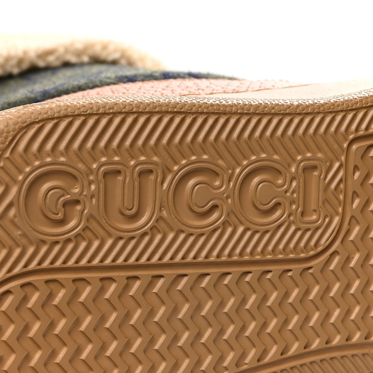 Gucci Covered Wool Monogram Textured Dollar Calfskin Shearling Horsebit Snow Boots 37 Underwood Blue Hazel Brown