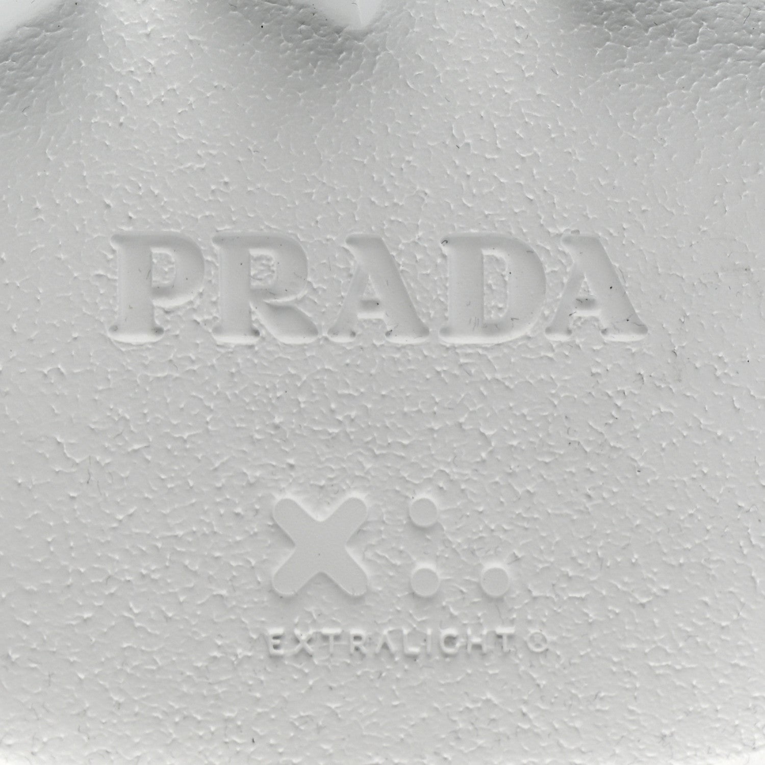 Prada Spazzolato Rois Re-Nylon Metal Triangle Logo Monolith Pouch Pocket 55mm Boots 40.5 White