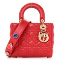 Christian Dior Lambskin Cannage Small Lucky Badges My Lady Dior Red