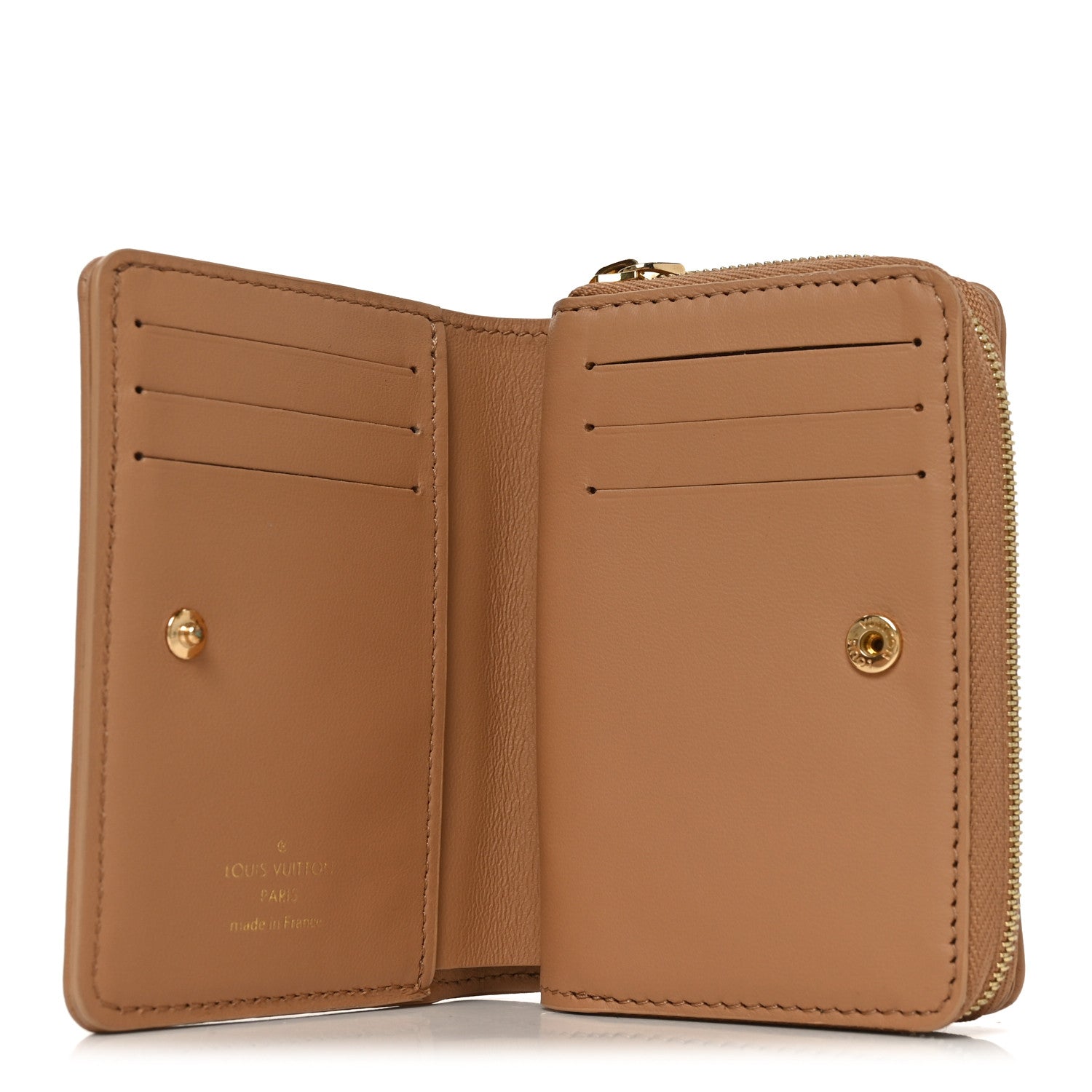 Louis Vuitton Lambskin Embossed Monogram Lou Coussin Wallet Camel
