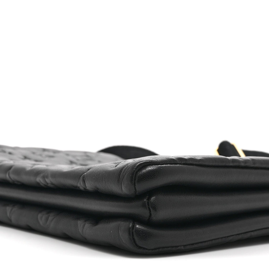 Louis Vuitton Lambskin Embossed Monogram Coussin PM Black