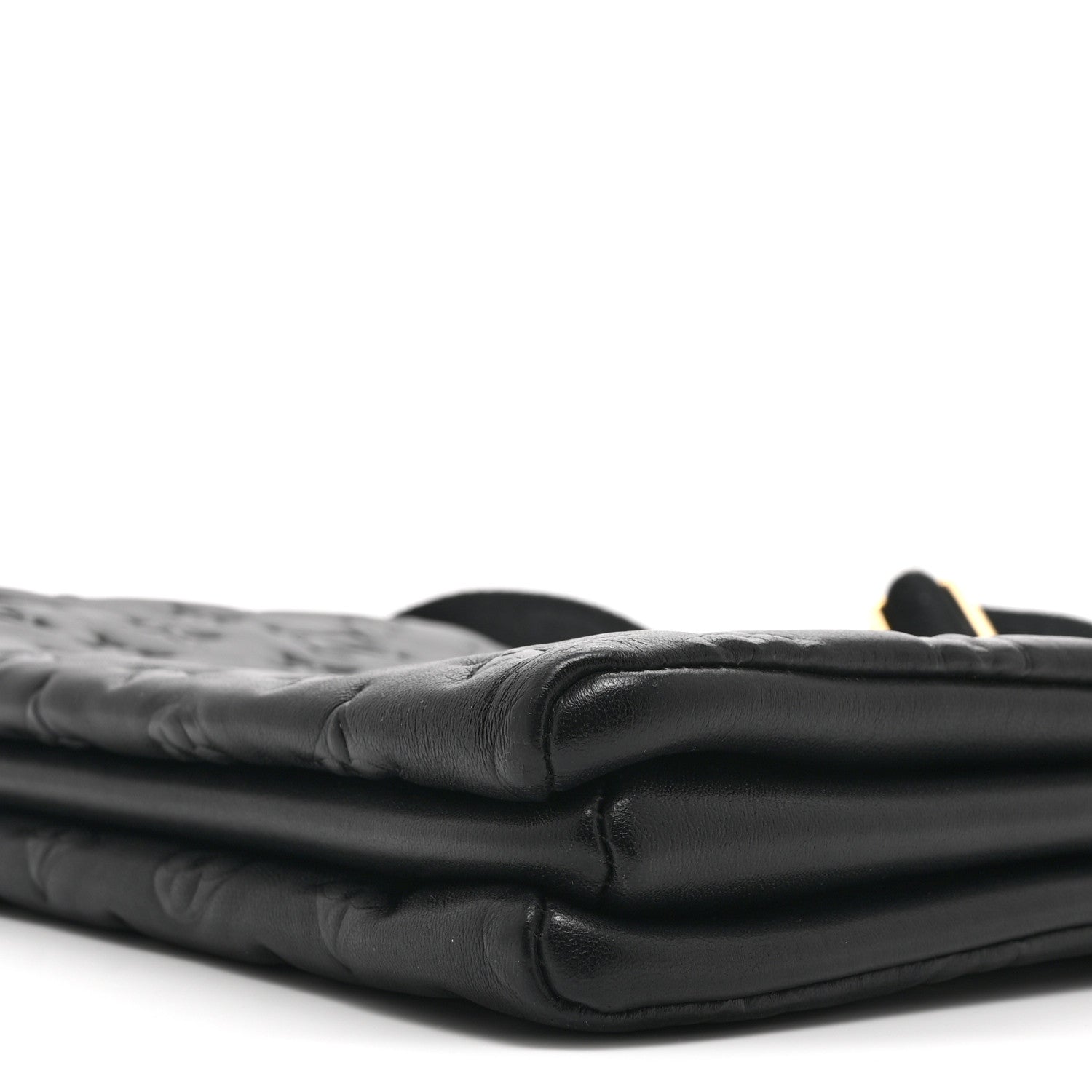 Louis Vuitton Lambskin Embossed Monogram Coussin PM Black
