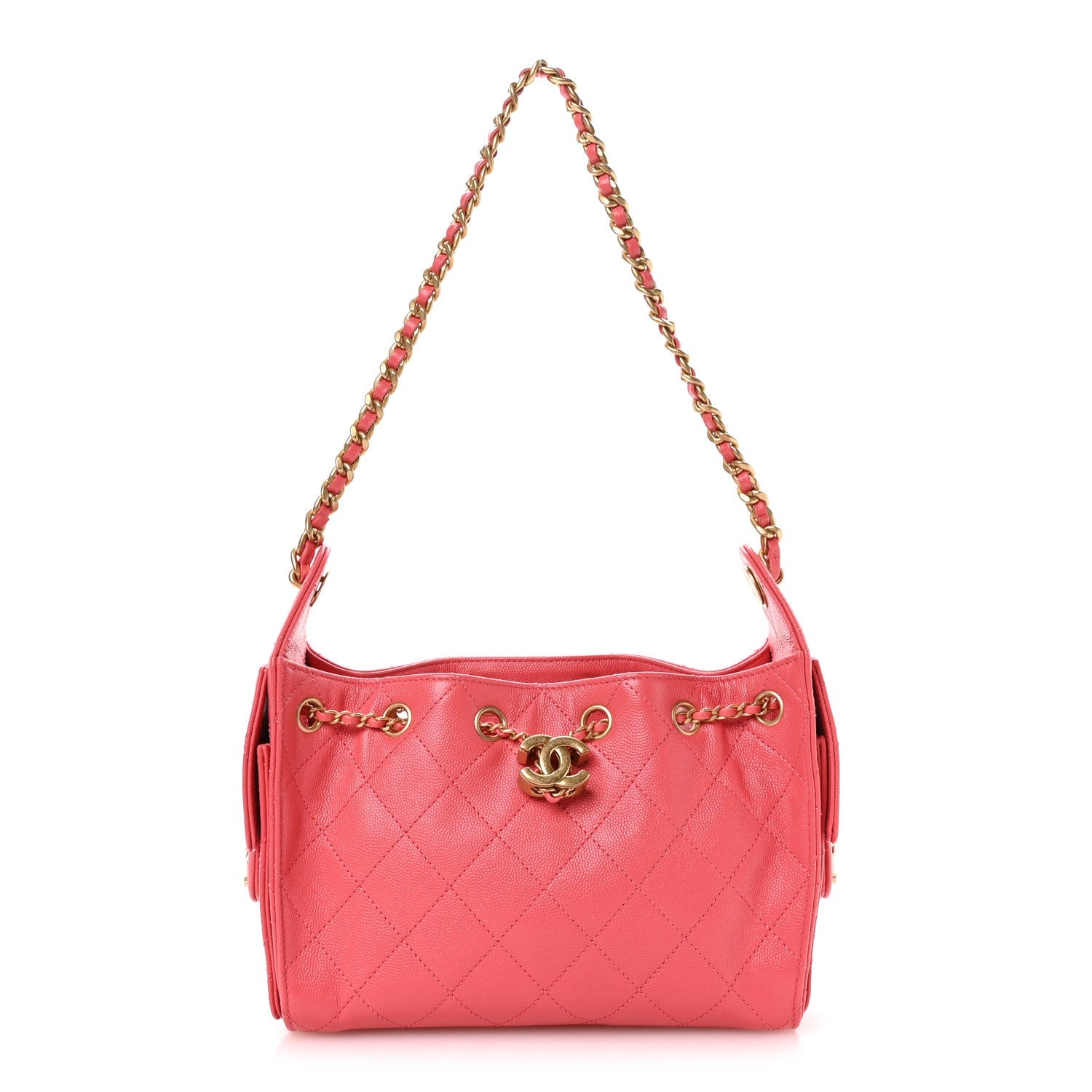 Chanel Caviar Quilted Mini Chanel 25 Handbag Coral