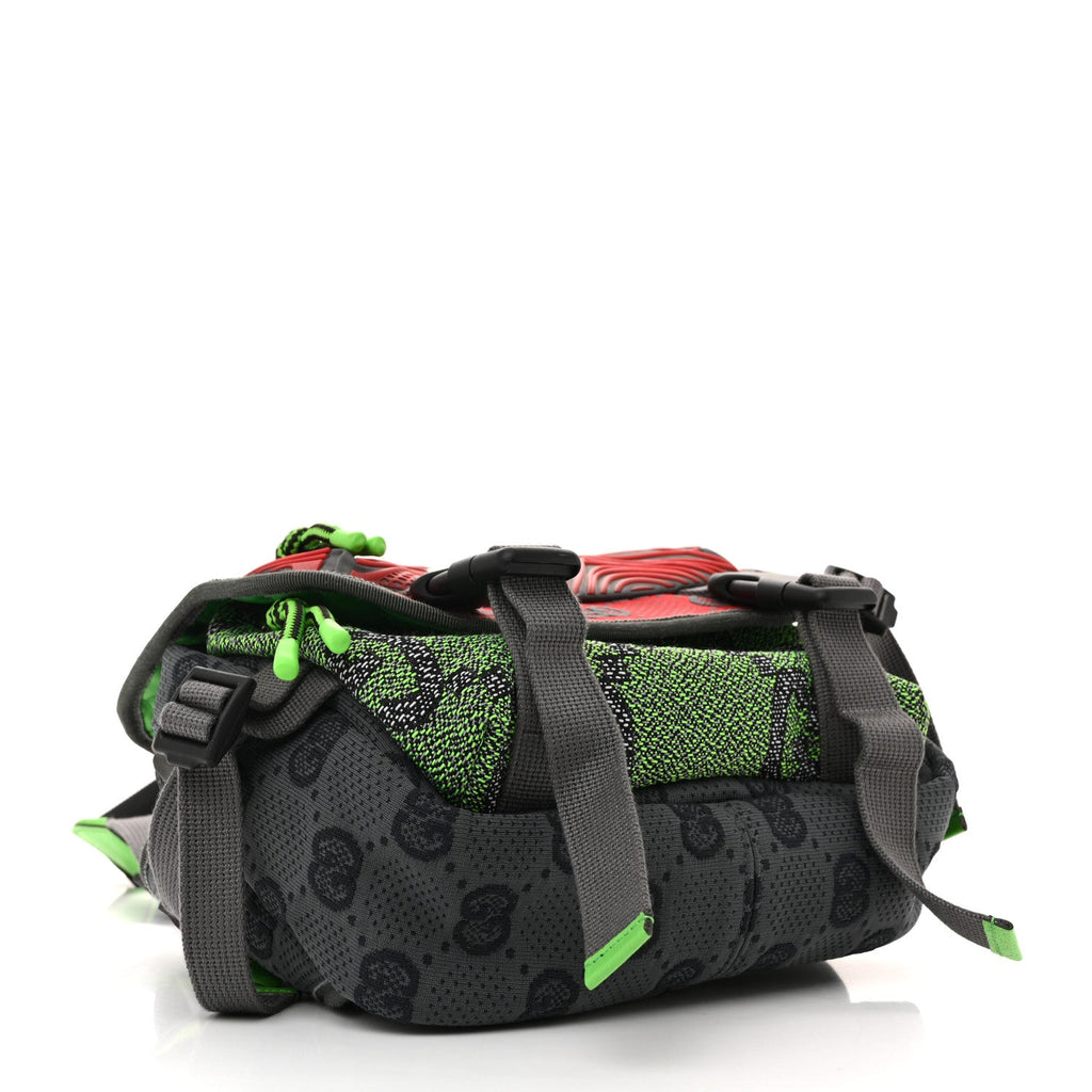 Gucci Jersey GG Monogram All Over Sporty Flap Backpack Red Multicolor