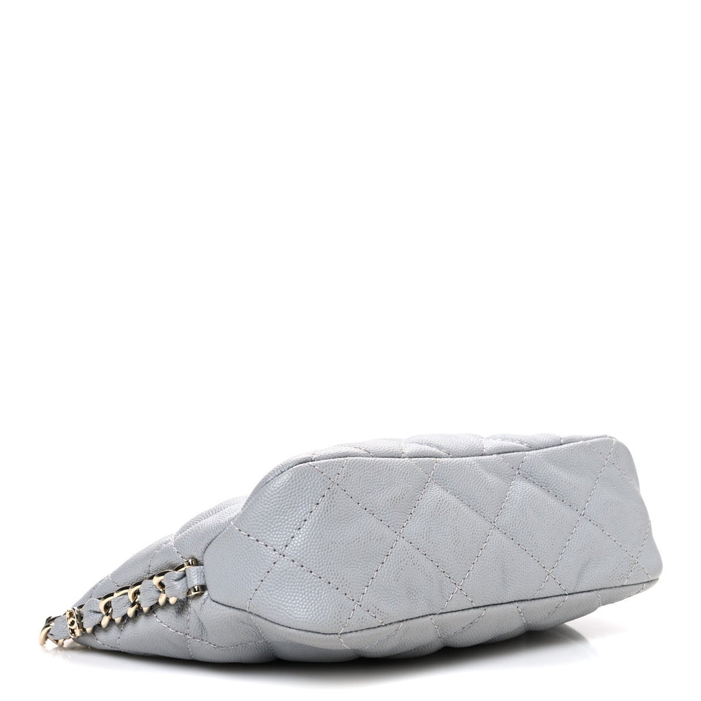 Chanel Caviar Quilted Daylight Hobo Grey