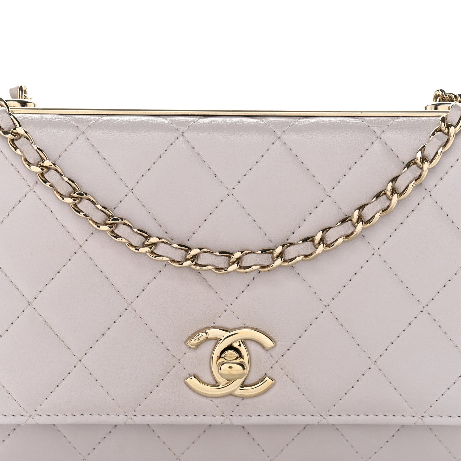 Chanel Lambskin Quilted Trendy CC Wallet On Chain WOC Lilac