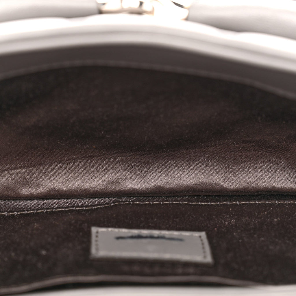 Gucci Nappa Vertical Matelasse Small Maxi Horsebit Chain Shoulder Bag Gray