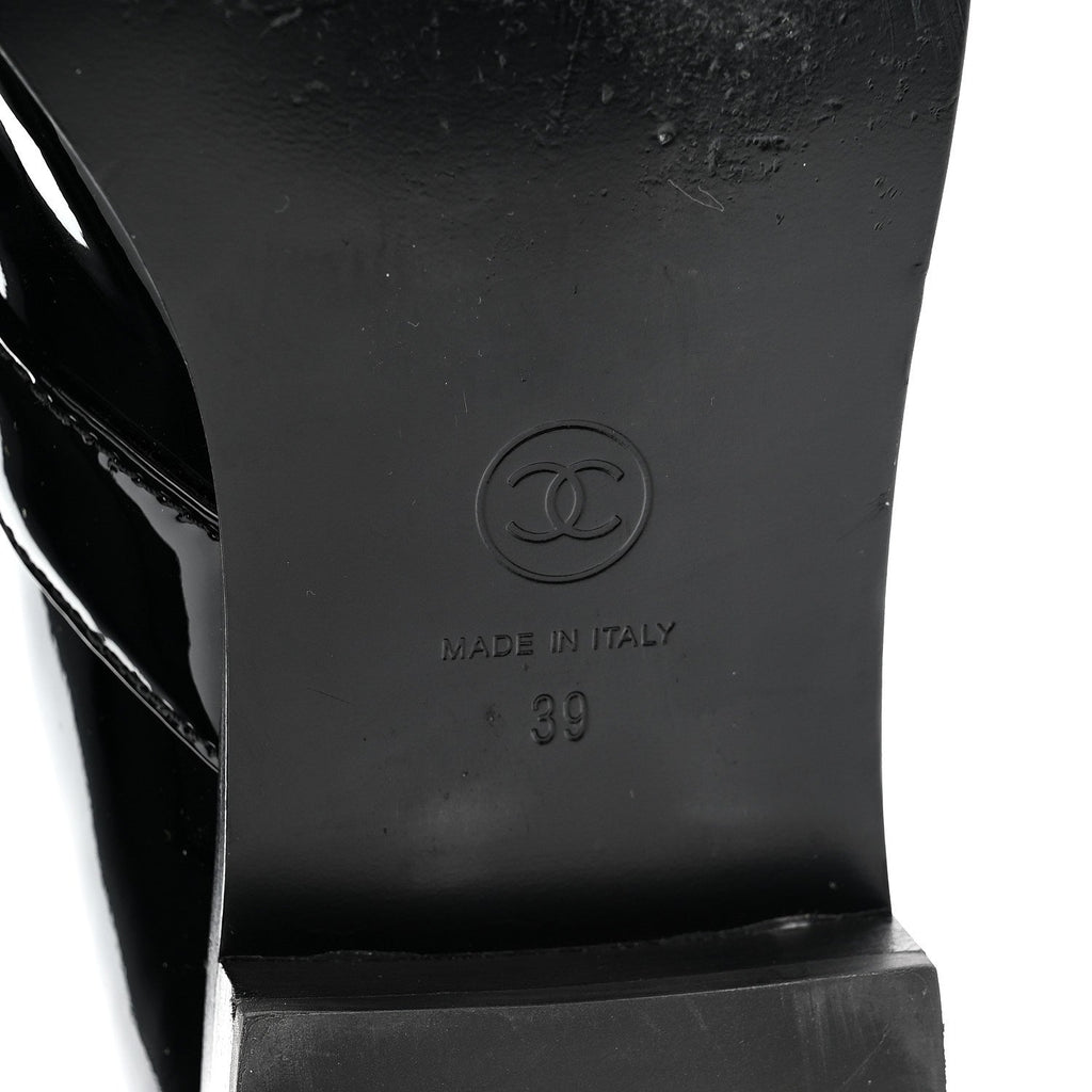 Patent Calfskin Mary Janes Flats 39 Black