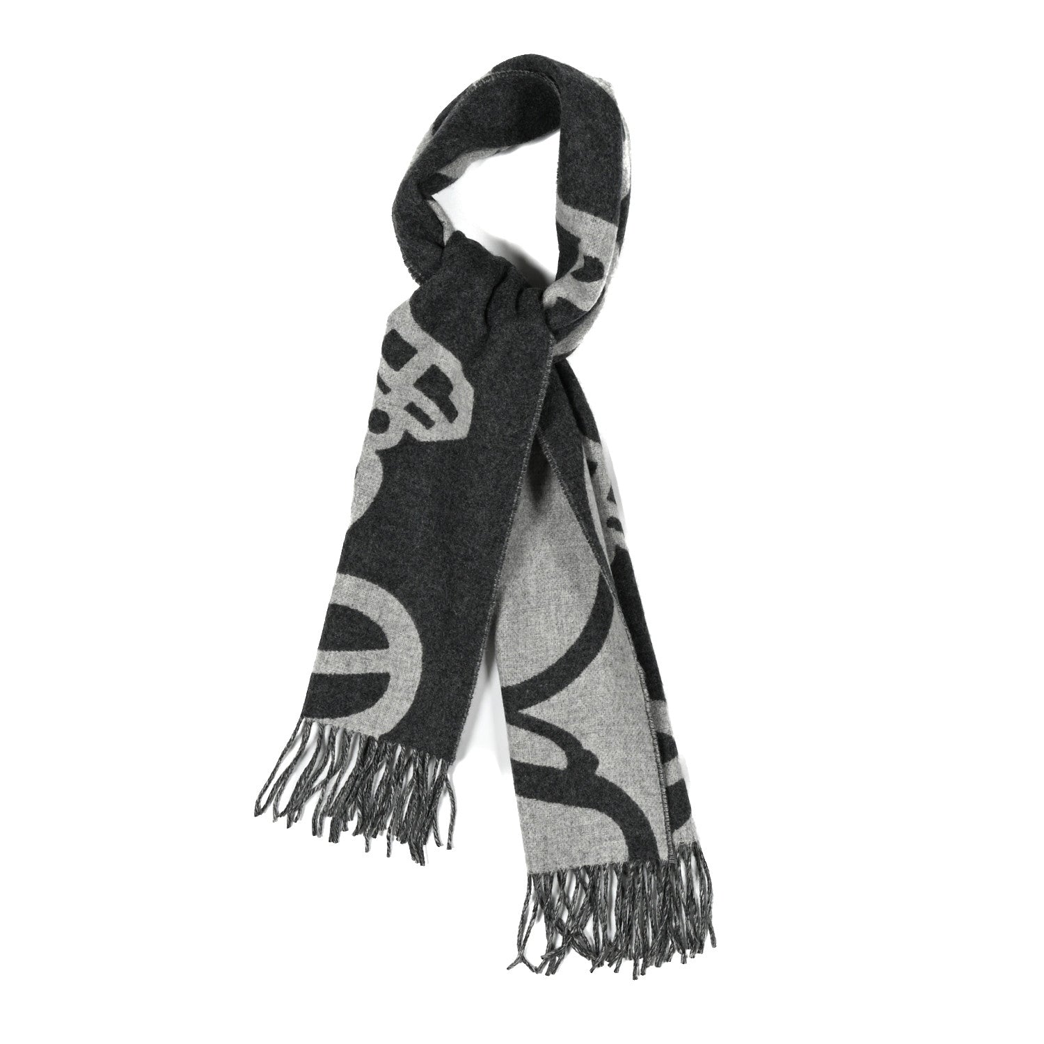 Louis Vuitton Wool Cashmere Lock And Keys Scarf Black