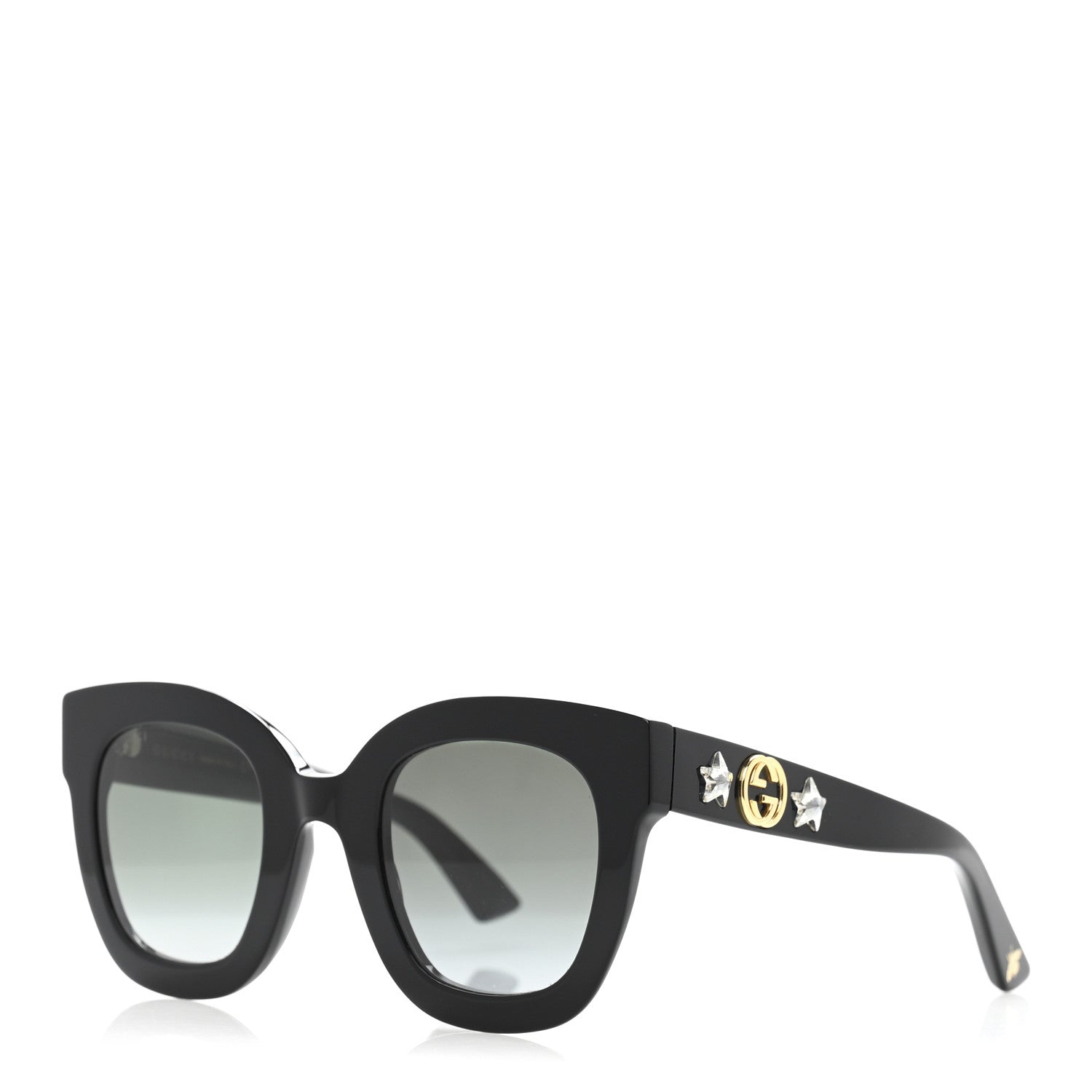 Gucci Round Frame Star Sunglasses GG0208S Black