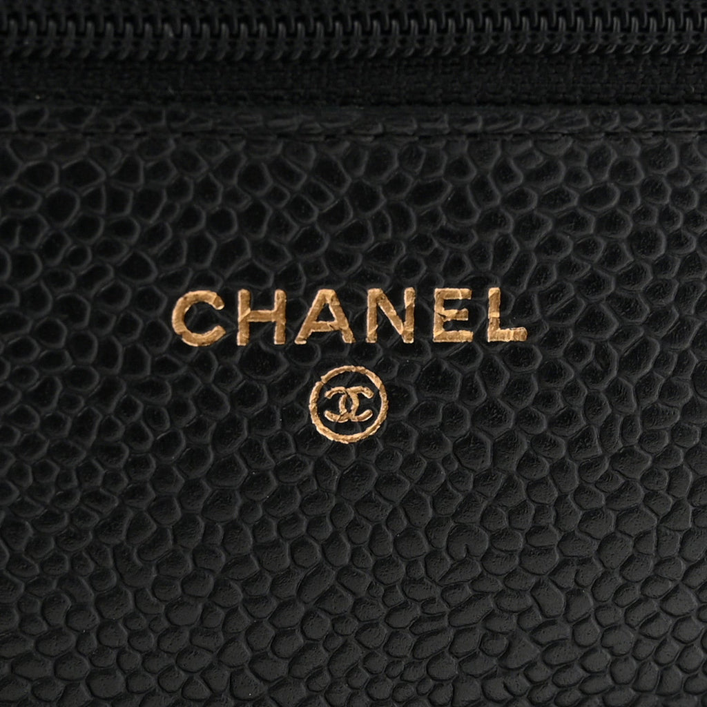 Chanel Caviar Quilted Wallet on Chain WOC Black