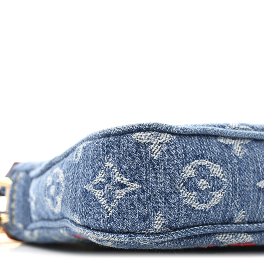 Louis Vuitton LV X TM Monogram Denim Cerises Pochette Accessories Blue