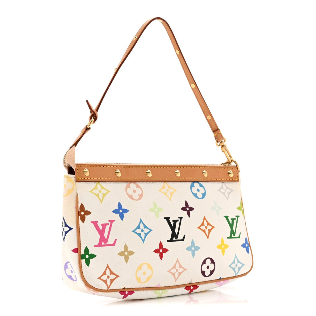 Louis Vuitton Monogram Multicolor Pochette Accessories White