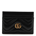 Gucci Calfskin Matelasse GG Marmont Card Holder Black