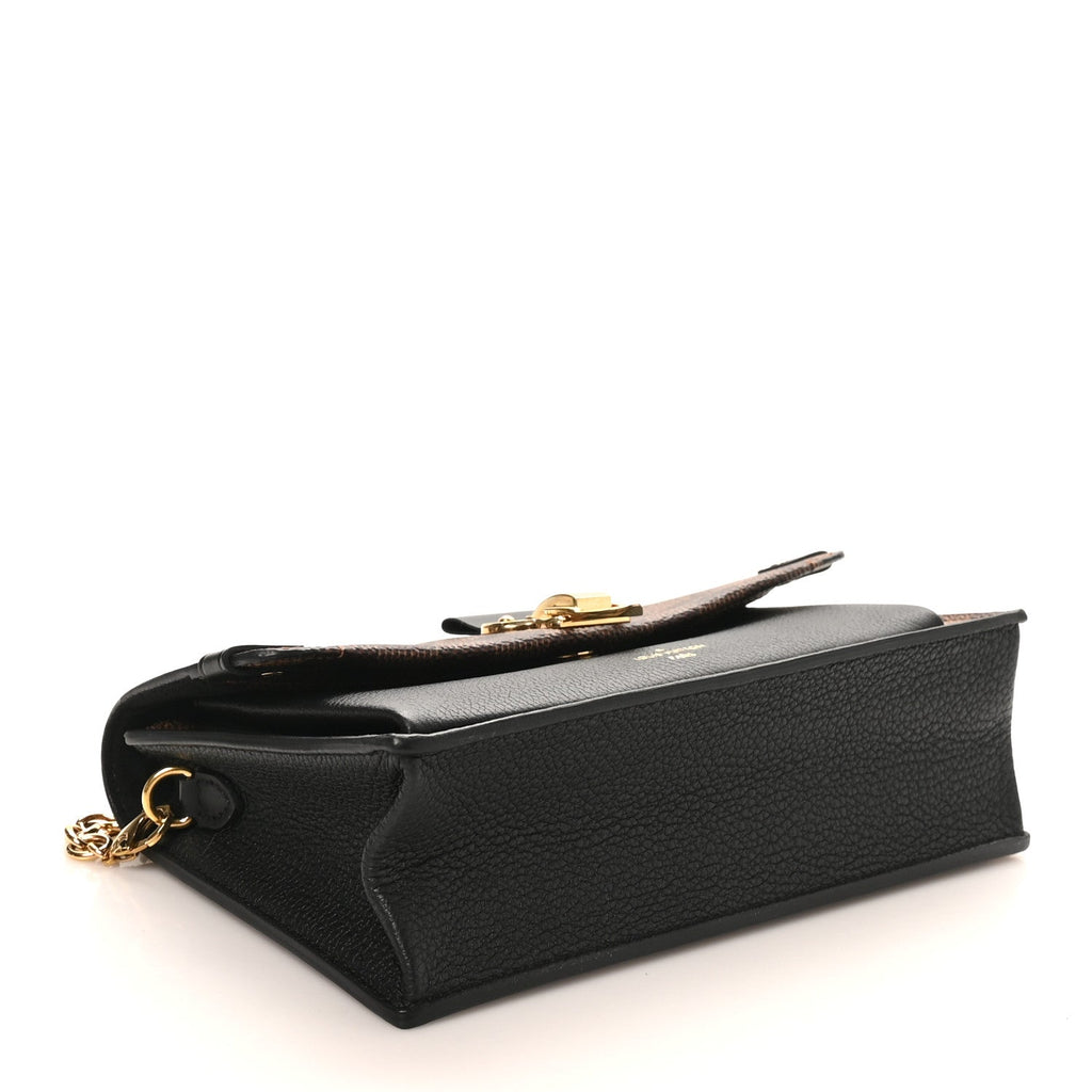 Louis Vuitton Damier Ebene Vavin Chain Wallet Black