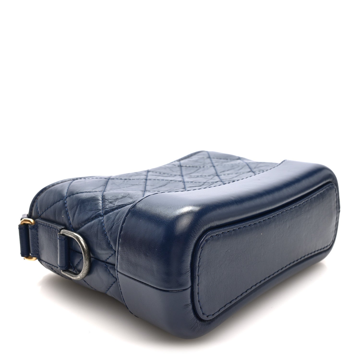 Chanel Aged Calfskin Quilted Small Gabrielle Hobo Navy