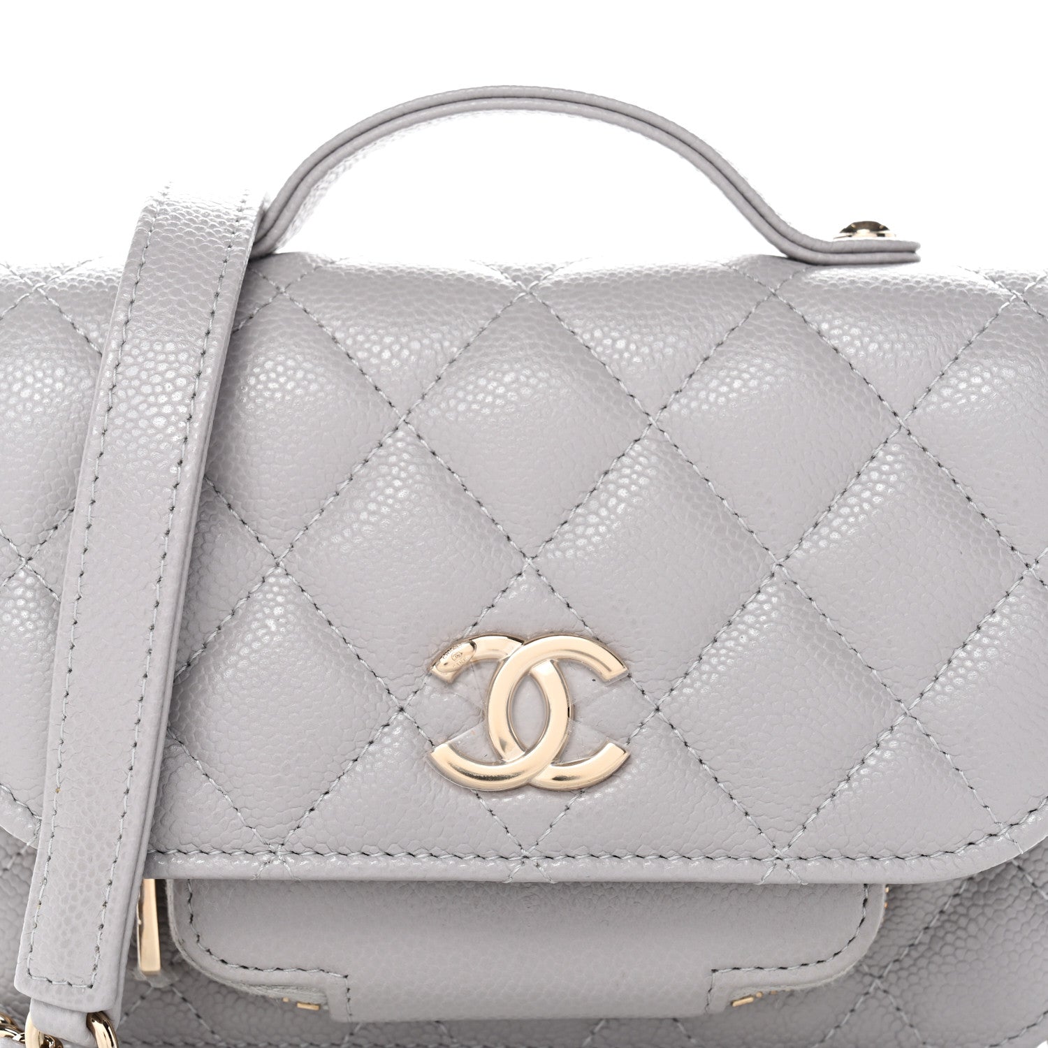 Chanel Caviar Quilted Mini Business Affinity Flap Grey
