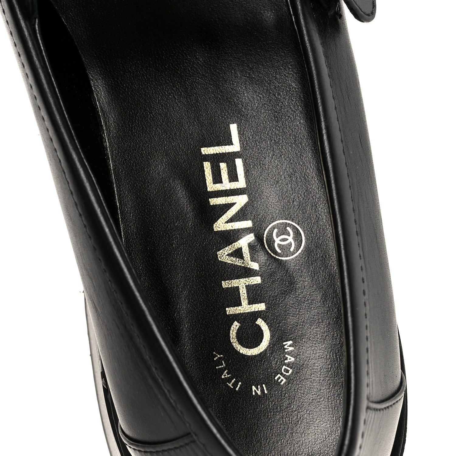 Calfskin CC Turnlock Moccasins 40 Black