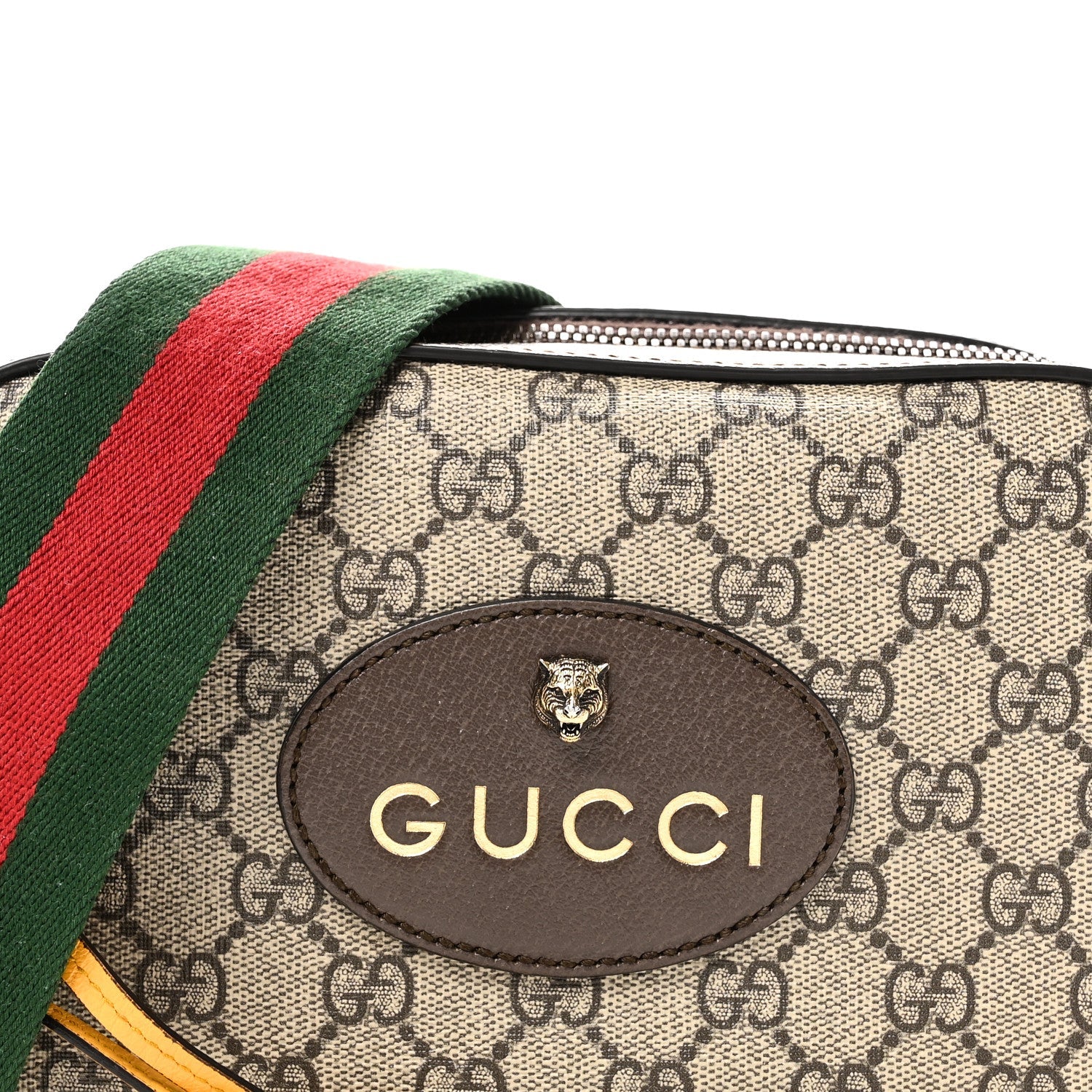 Gucci GG Supreme Monogram Web Neo Vintage Shoulder Bag Beige New Acero Crop