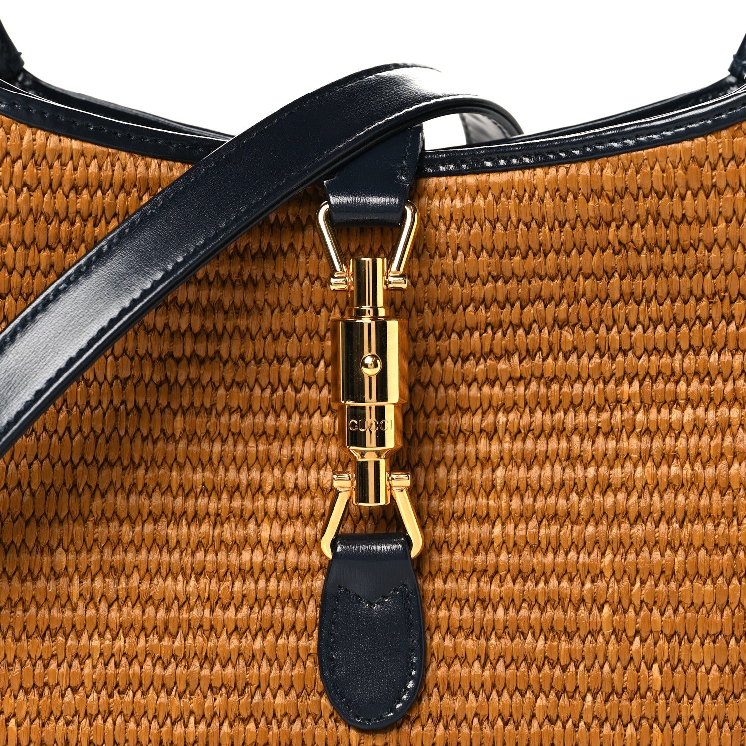 Gucci Straw Lux Boarded Dyana Lux Calfskin Small Jackie 1961 Hobo Dark Natural Blue