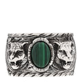 Gucci Sterling Silver Resin Feline Garden Ring 60 9 Green