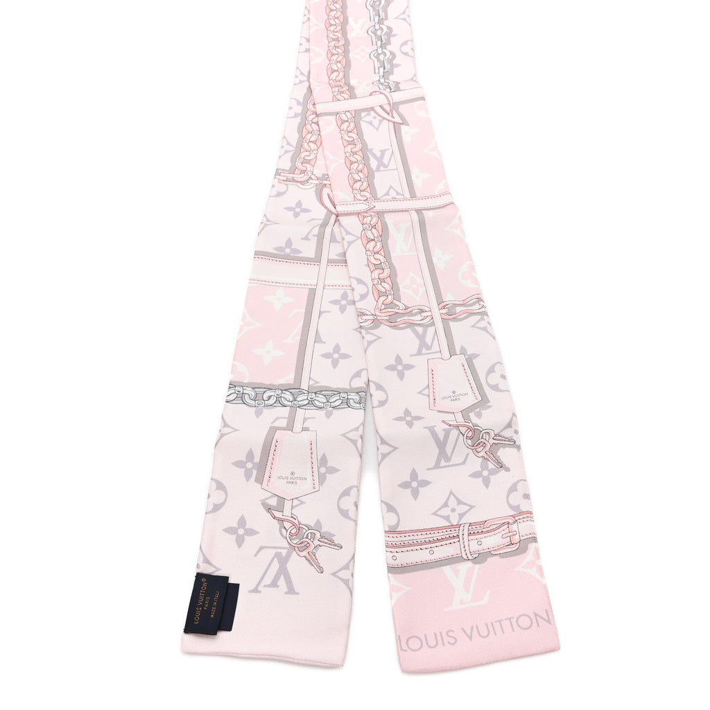 Louis Vuitton Silk Monogram Confidential Bandeau Light Pink Porcelain Rose Beige Ebony