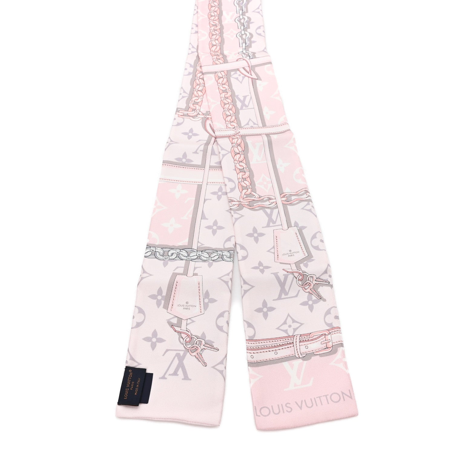 Louis Vuitton Silk Monogram Confidential Bandeau Light Pink Porcelain Rose Beige Ebony