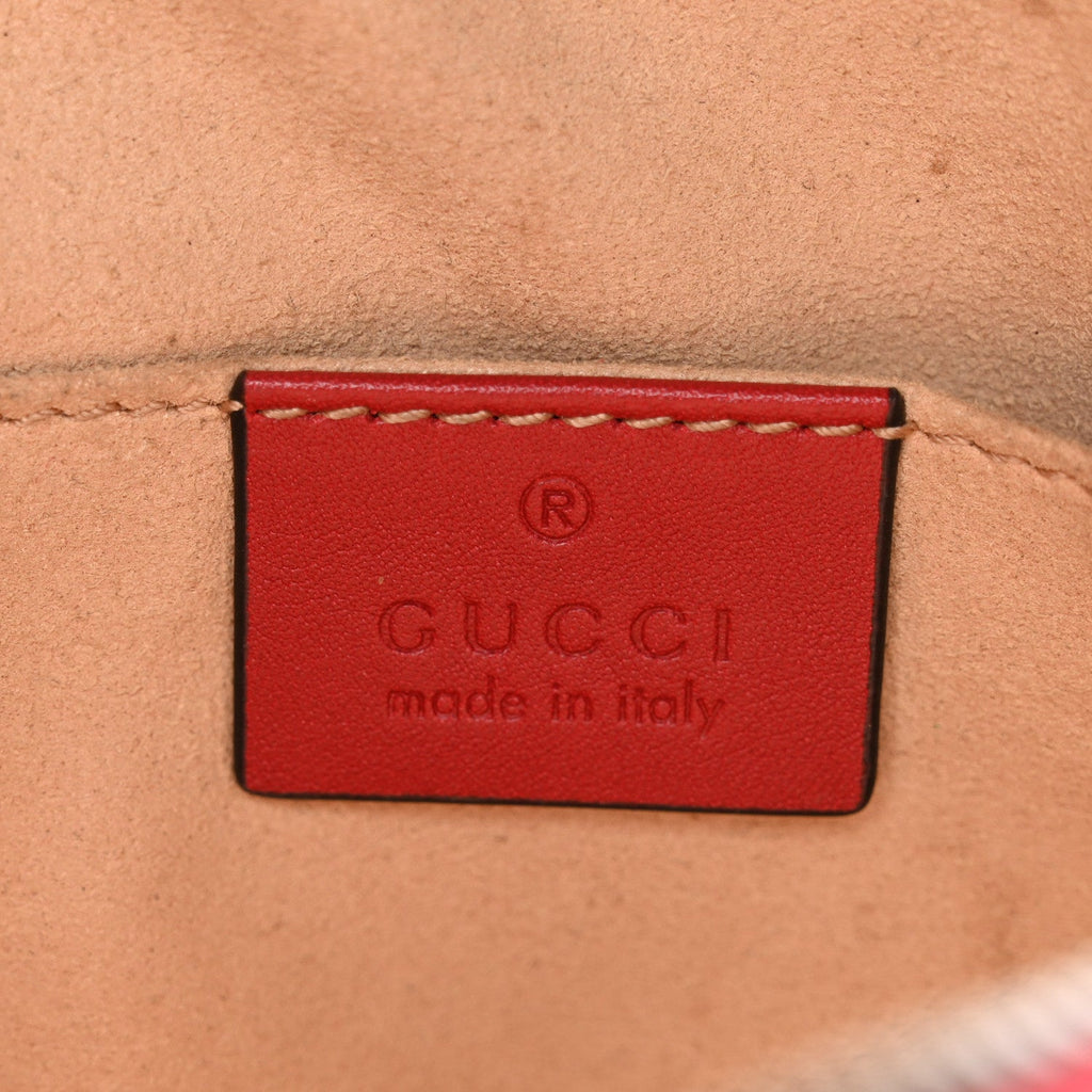 Gucci Calfskin Matelasse GG Marmont Belt Bag 85 34 Hibiscus Red