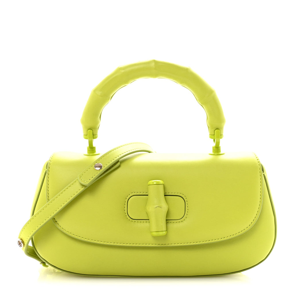 Gucci Calfskin Medium Bamboo Diva Green