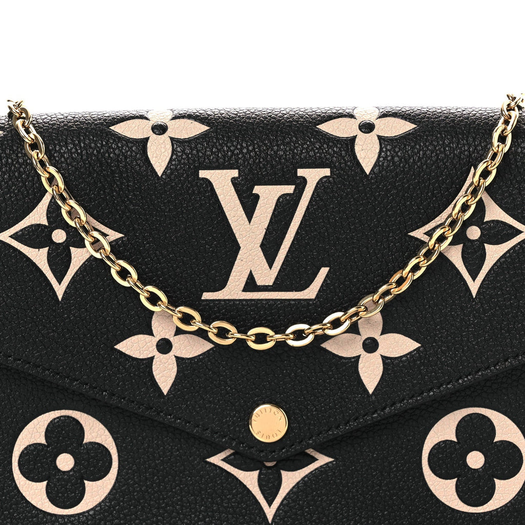 Louis Vuitton Empreinte Monogram Giant Felicie Pochette Black Beige
