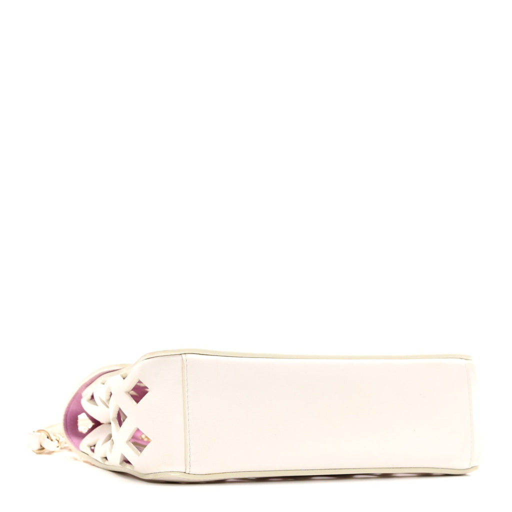 Chanel Lambskin Small Sea Through Flap White Multicolor