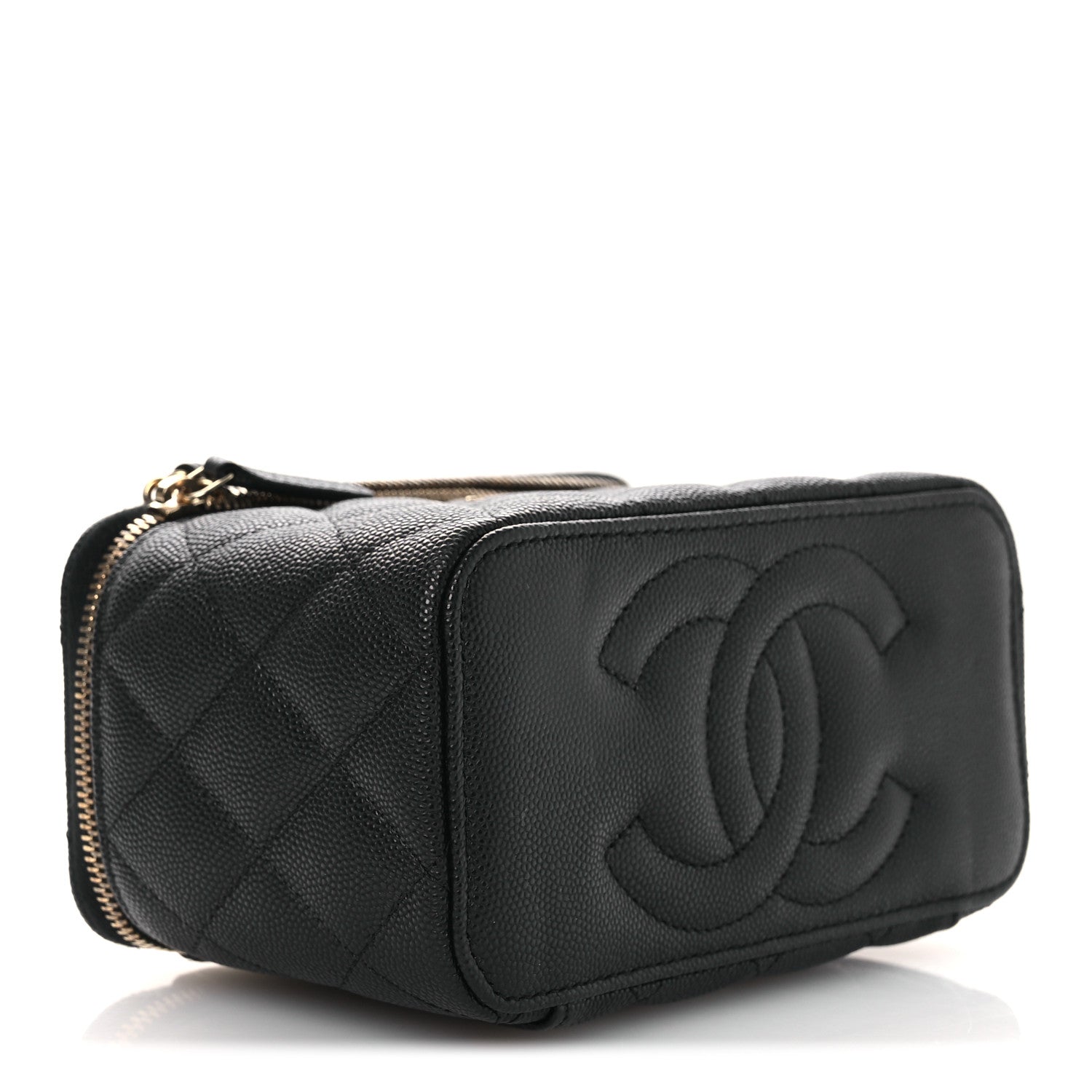 Chanel Caviar Quilted Small Vanity Case With Chain Black