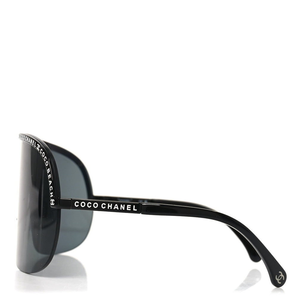 Chanel Shield Coco Beach Sunglasses L2614 Black