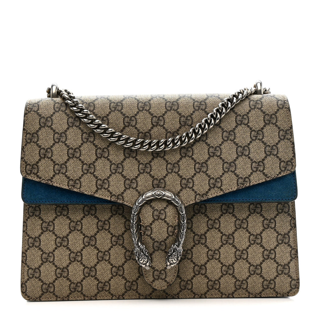 Gucci GG Supreme Monogram Medium Dionysus Shoulder Bag Blue