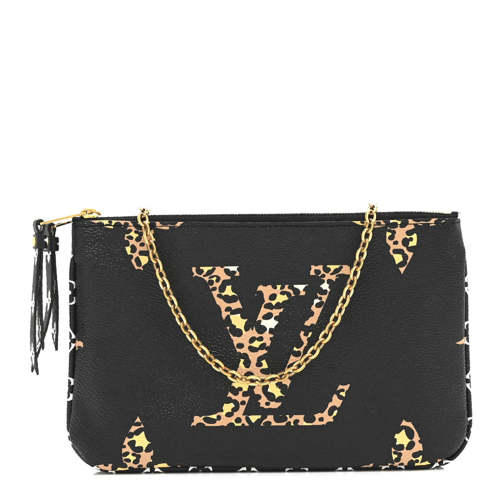 Louis Vuitton Monogram Giant Jungle Pochette Double Zip Black