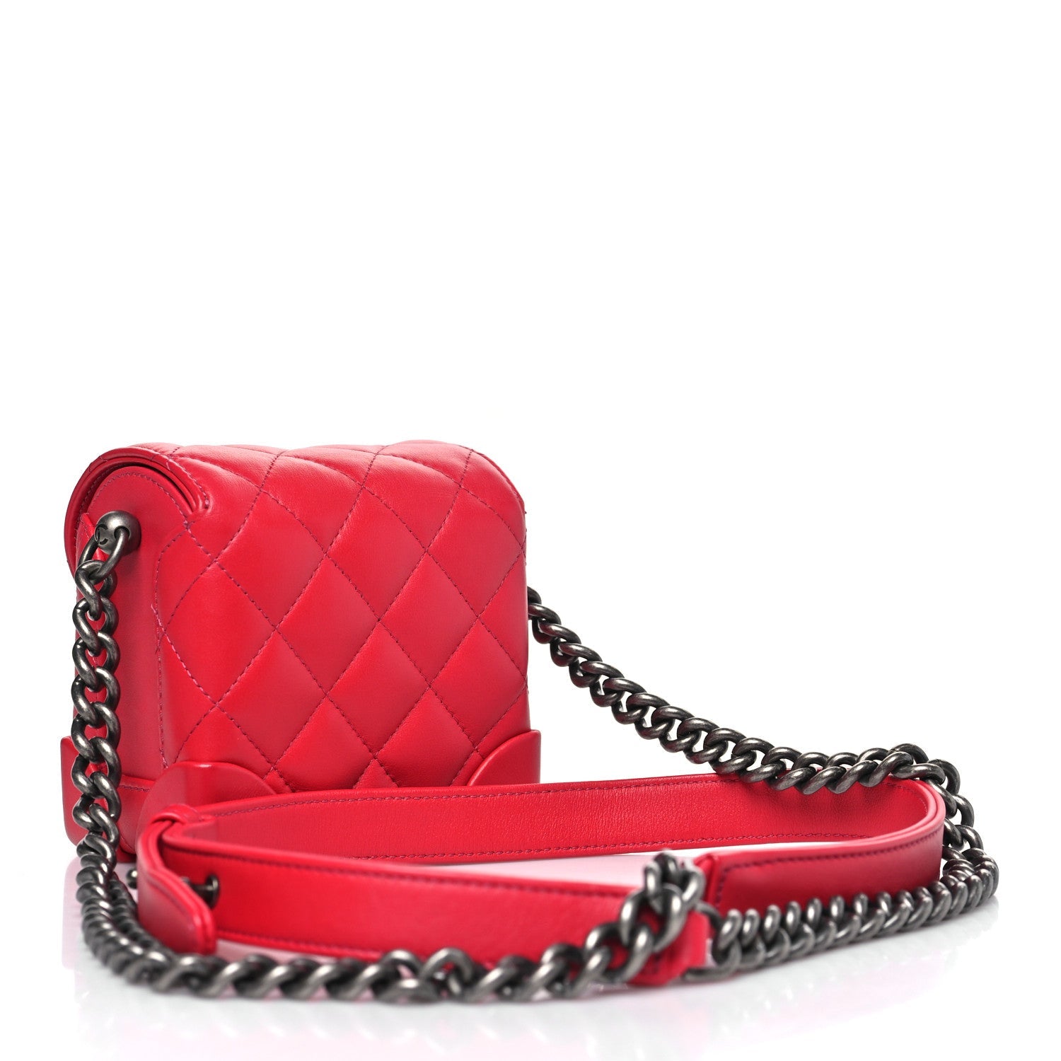 Chanel Lambskin Quilted Trunk Bag Pink