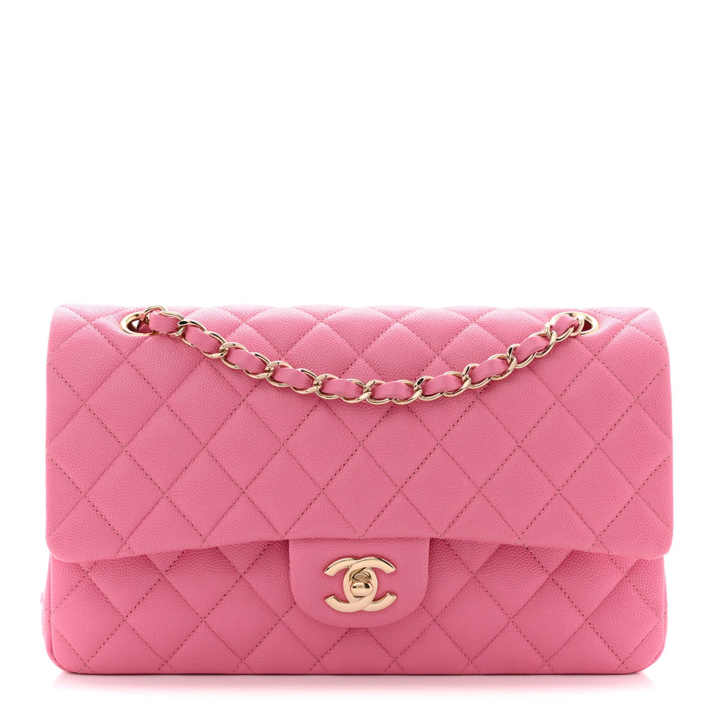 Chanel Caviar Quilted Medium Double Flap Pink