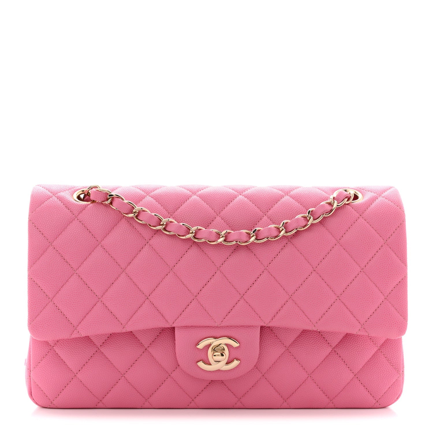 Chanel Caviar Quilted Medium Double Flap Pink