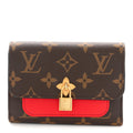 Louis Vuitton Monogram Flower Lock Compact Wallet Coquelicot