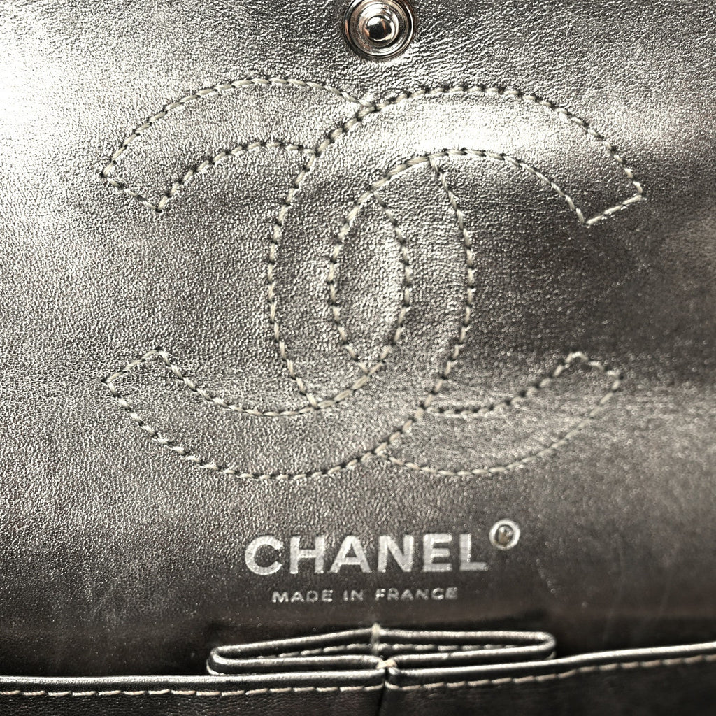 Chanel Aged Calfskin Quilted 2.55 Reissue Mini Flap Dark Silver